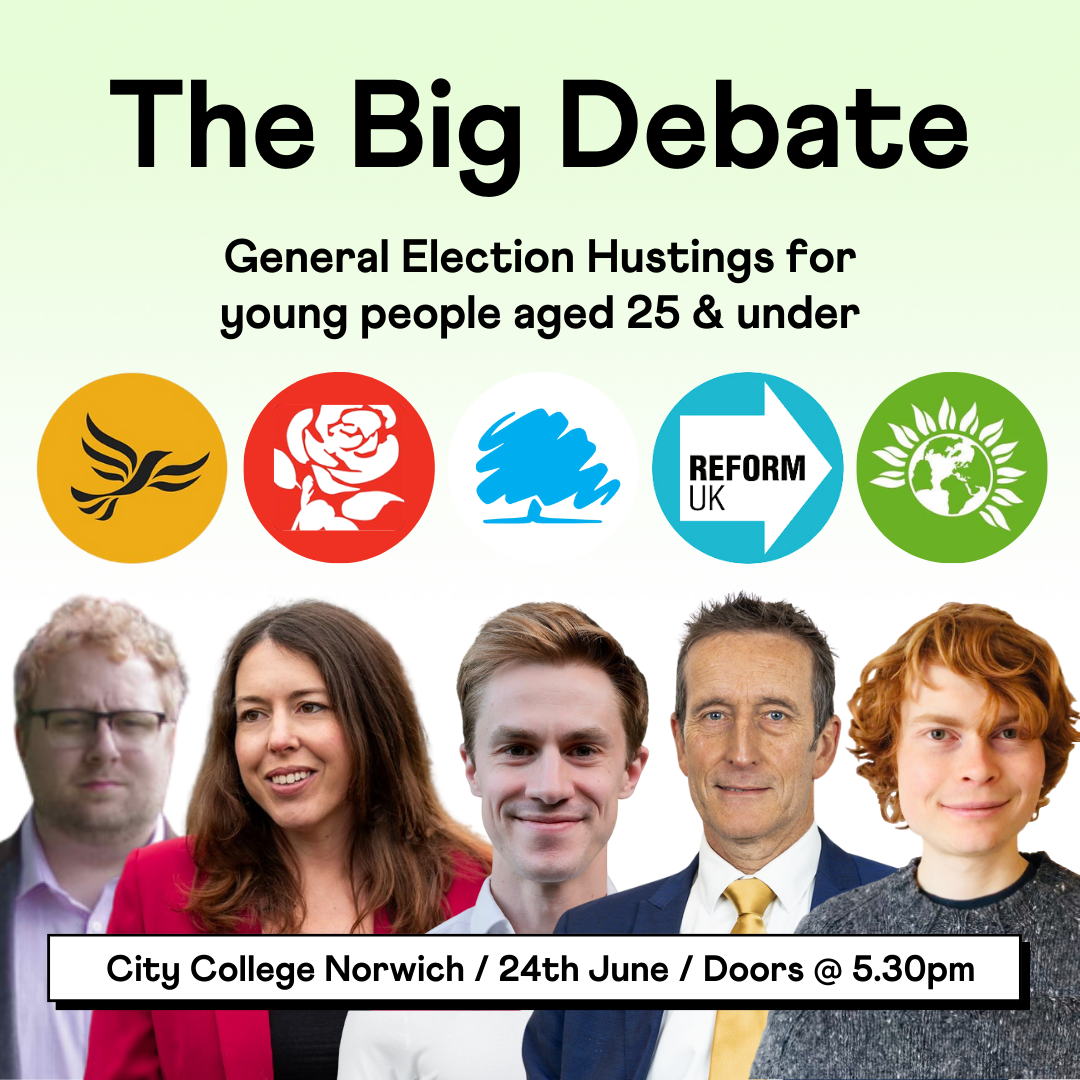 Advertisement for 'The Big Debate' general election hustings taking place on 24th June 2024