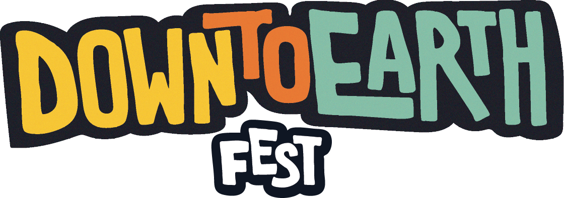 The Down to Earth Logo - the text is chunky, with mismatched, non-uniform characters