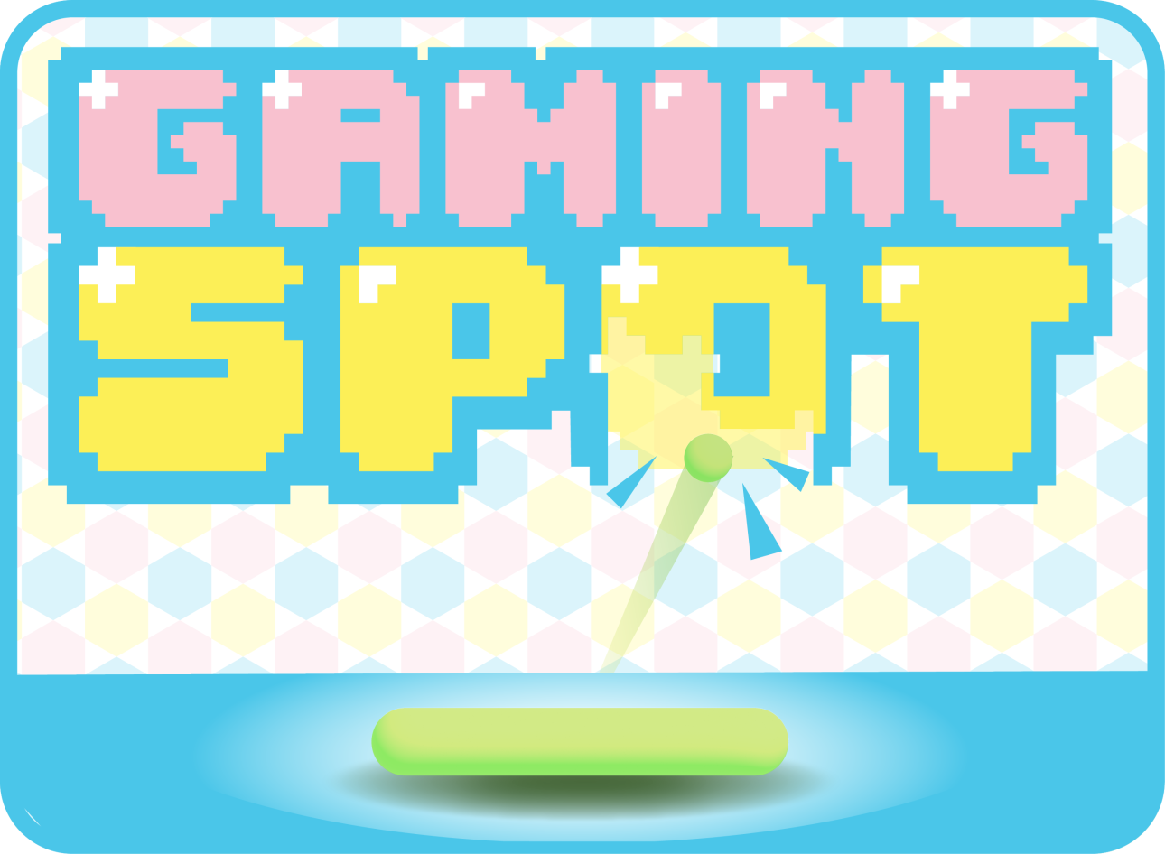 The Gaming Spot Logo, which shows the logo in pixelated font, with BREAKOUT style ball and paddle sprites interacting with the main text.