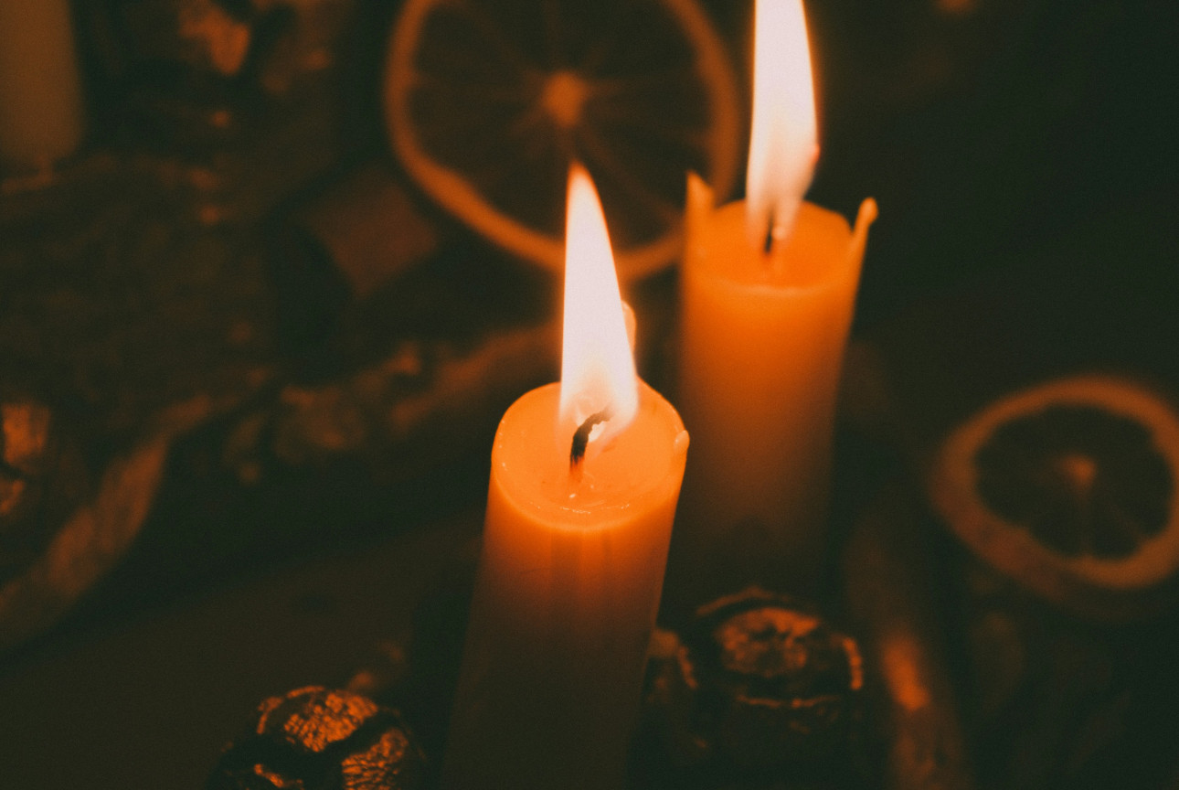 Two candles burning