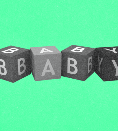 Toy blocks reading 'baby'