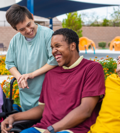 A group of young people laughing
