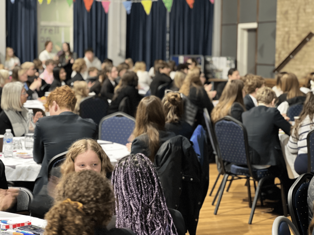 Crowd of young people in school uniforms at NYAB 2024