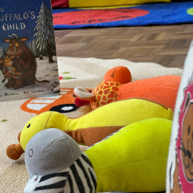 Soft toys and childrens books