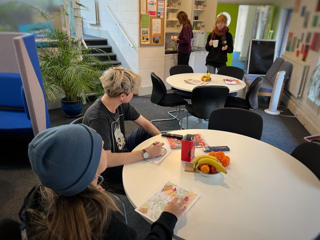 Young people in the Risebrow drop-in centre