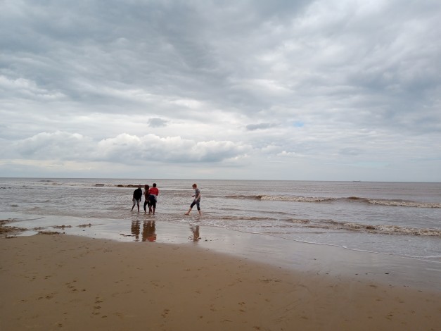 Young people at the beach