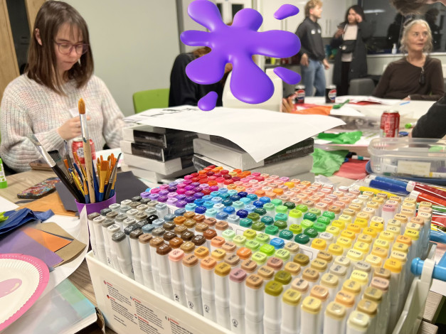 Young people doing arts and crafts at MAP
