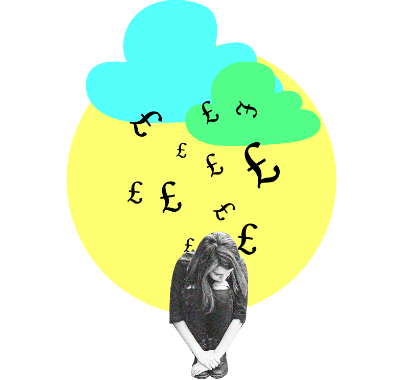 Housing, debt and money illustration